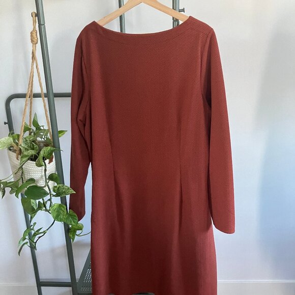 Chestnut brown Boden boatneck fitted, lined dress - 20L / 22L (tall size) - Picture 2 of 7